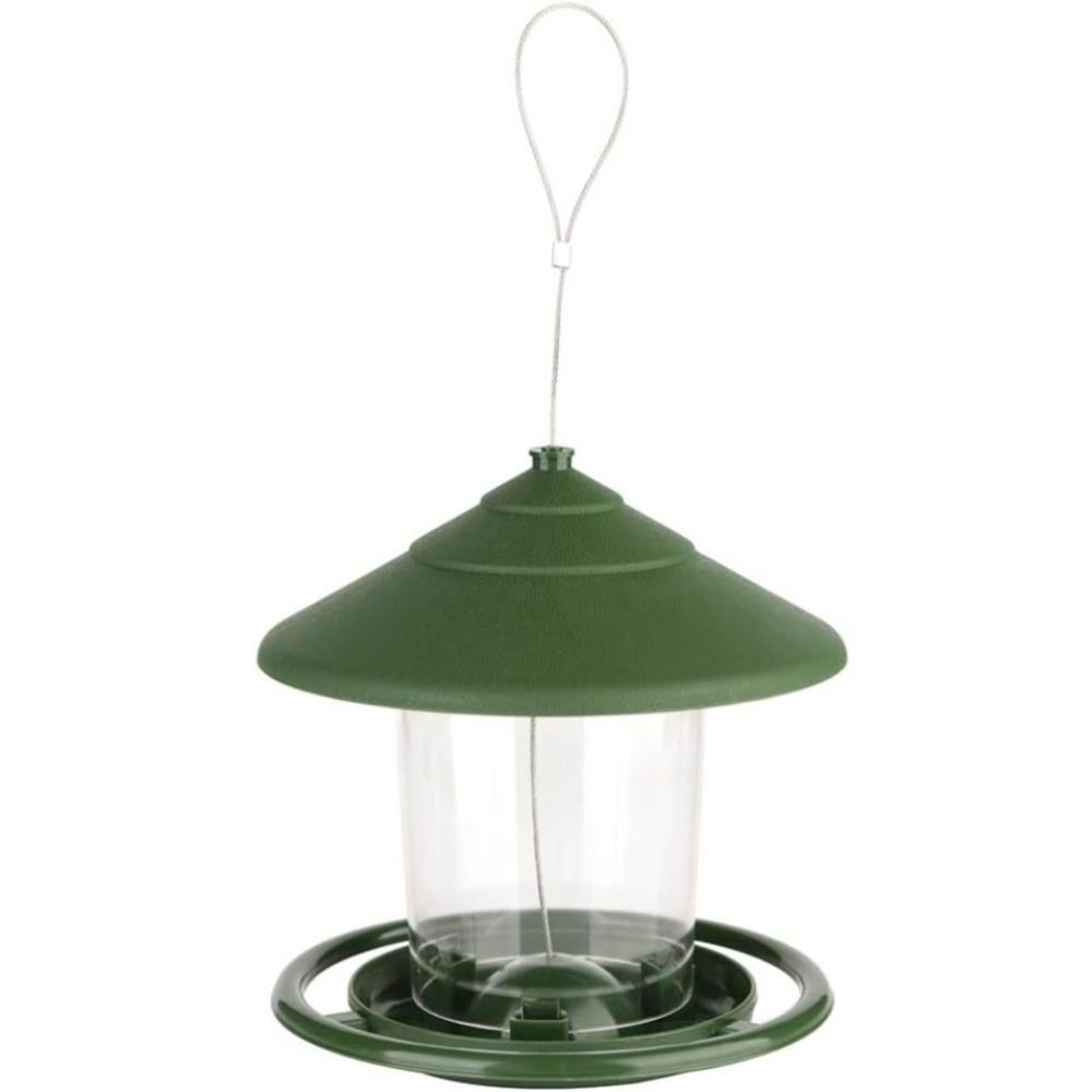 Circular Habitat Hanging Bird Feeder Sure-Lock Cover Bird Food Container Bird Watching