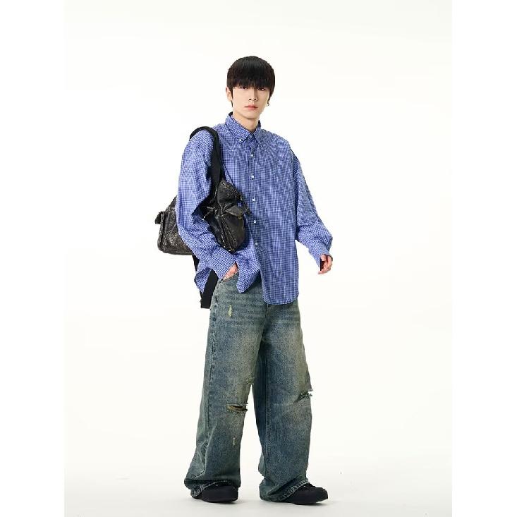 2024 Letter Long Sleeved Shirt Japanese Hong Kong Style Ins Loose Shirt Men'S Summer Trend Versatile Casual Jacket