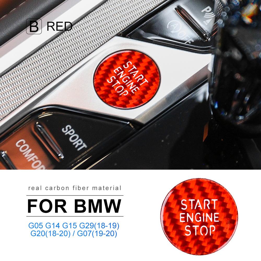 Carbon Fiber Engine Start Button Sticker for BMW X5 Z4 3 Series G20 G05 G07 G14 G15 G29