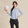 1011 Spring New Long Sleeve Fitness Clothing Women's Loose Breathable Running Quick Drying Clothes Sports Suit Fitness Training Clothing