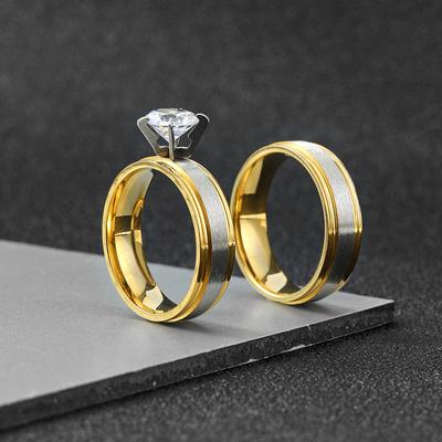 Trendy Charm Shiny Zircon Stainless Steel Rings for Women And Men Fashion Engagement  for Party And Wedding