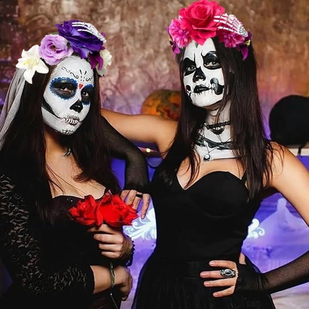 Plastic Rose Flower Crown Ghost Claw Party Headpiece Halloween Headband  Halloween Party Cosplay