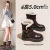 Snow Boots Women's New Winter Thick-soled Heightening Piled Thickened Medium Boots Versatile Short Boots