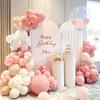Conjunto Decorativo de Corrente de Balões Rosa para Fundo de Aniversário ou Pedido