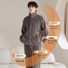 Langsha Coral Fleece Couple Pajama Set