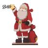 Christmas Desktop Centerpieces Nordic Ornaments, Wood Reindeer Santa Claus Snowman Figurine, Rustic Wooden Seasonal Ornaments Decoration for