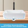 Lavabo à poser - NETTLIFE - Vasque carrée - Céramique blanc - 48x37x13,5 cm - Effet lotus