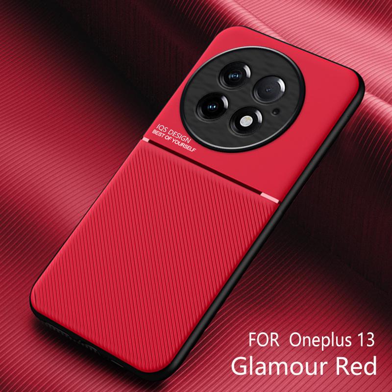 For OnePlus 13 5G Case Soft Frame Protect Shockproof Back Cover for One Plus 13 1+13 Oneplus13 Car Magnetic Holder Leather Funda