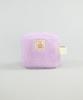Kimhachan Fluffy Label Strap Cosmetic Pouch - Lilac