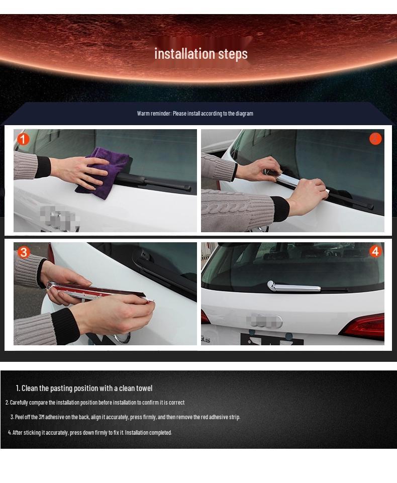 Highlander Rear Wiper Trim for 2015-2018 Models - Bright Strip Decoration