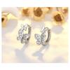 Women Fashion Plated S925 Silver Butterfly Zircon Buckle Earrings For Ladies