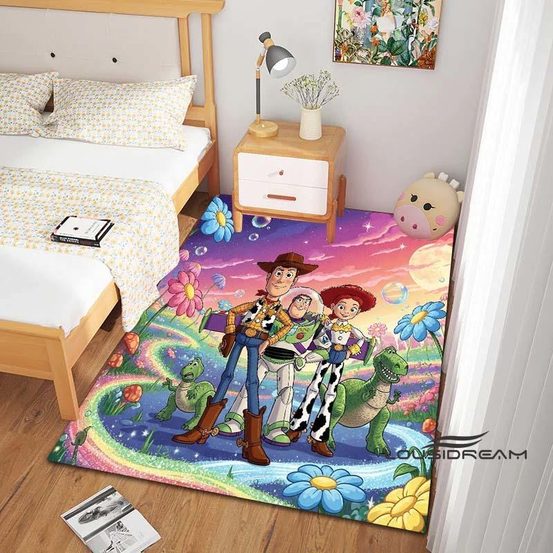 This Buzz Lightyear Floor Mat Features a Non-slip, Absorbent Cartoon Toy Story Design and Is Suitable for Bedrooms, Hallways,