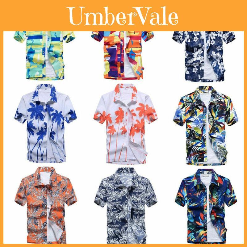 Camicia da Uomo Floreale a Maniche Corte di Qualità Premium con Design Hawaiano Senza Tempo