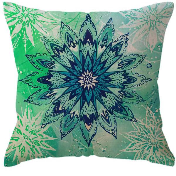 Home Decor Bohemian Style Floral & Mandala Pillow Covers Pattern Cushion Cover Suitable For Sofa Bedroom Car Pillow Cover