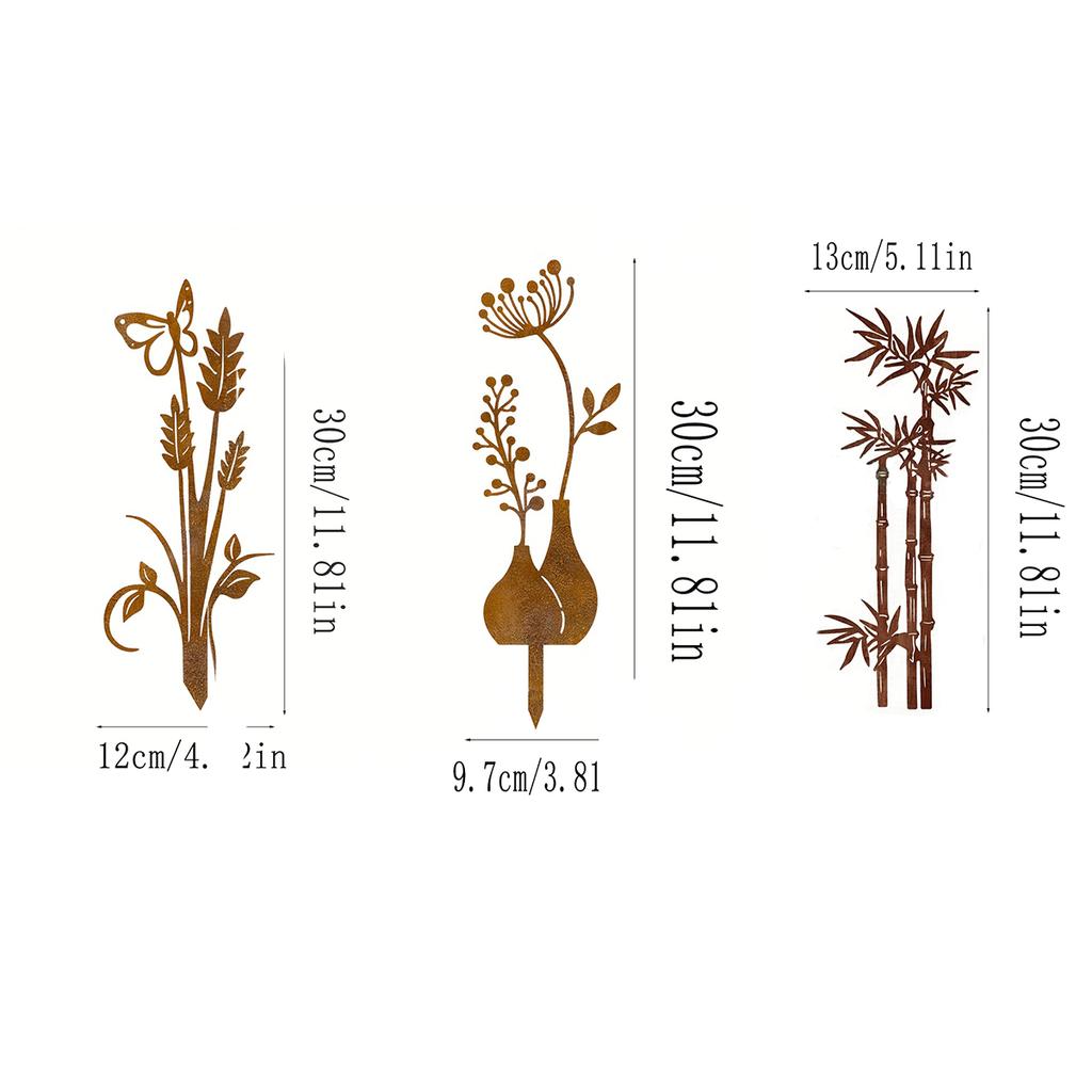 1Pc Wrought Iron Garden Pile Decorative Ground, Country Garden Theme, Suitable for Outdoor and Interior Decoration, Fence, Flower , Garden Decorations