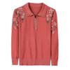 Light Mother Knitted Sweater Spring New Middle-aged Women's Sweater Middle-aged and Elderly Spring and Autumn Bottoming Multi-colored Top