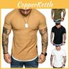 Men Solid Color Slim Fit O Neck Short Sleeve Muscle Tee Shirt Casual Shirts Tops