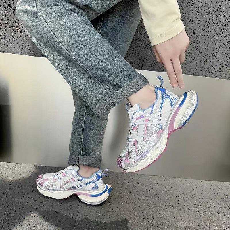 Strap dad shoes women's trendy summer new models do old polish color thick sole heightening sports and leisure shoes