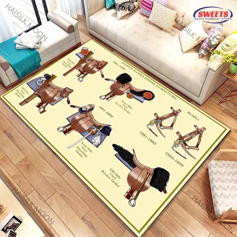 

Next Day Shipping Vintage Horse Tacks & Accessories Carpet Home Office Mat Kids Play Rug Western Style Decor | Horse Lover Gifts 40x60cm (16x24in)