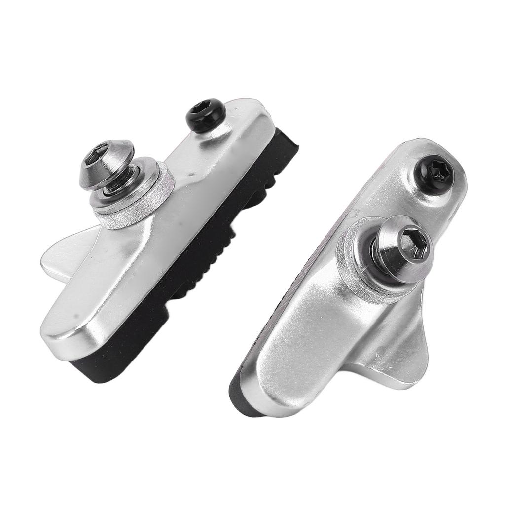 2 Pcs Mi.xim Brake Rubber Block Drawer Type Aluminium Alloy Bike Brake Pads Lower Noise Anti Friction Silver