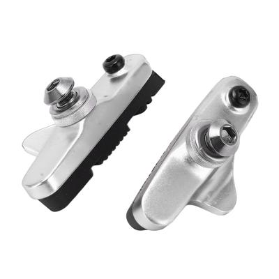 2 Pcs Mi.xim Brake Rubber Block Drawer Type Aluminium Alloy Bike Brake Pads Lower Noise Anti Friction Silver