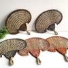 Bohemian Hand-woven Straw Fan Vintage Hand Braided Fan Gift Summer Cooling Fan  Outdoor