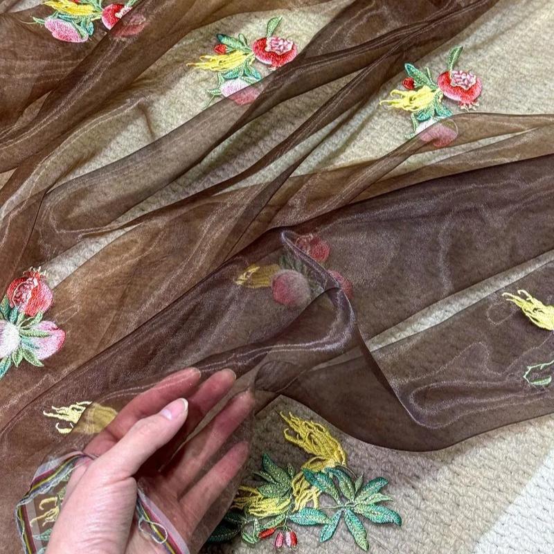 

Chinese Style Floral Embroidered Fabric for Handmade Sewing Hanfu Ancient Skirt Children s Clothing Ladies Cheongsam Fabric 300x150cm