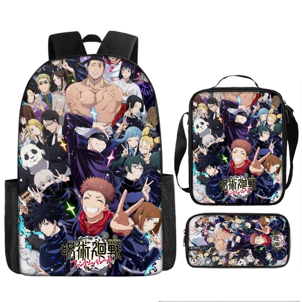 Spell Return Battle School Bag Elementary School Student Animation Backpack Large Capacity Three-piece Set