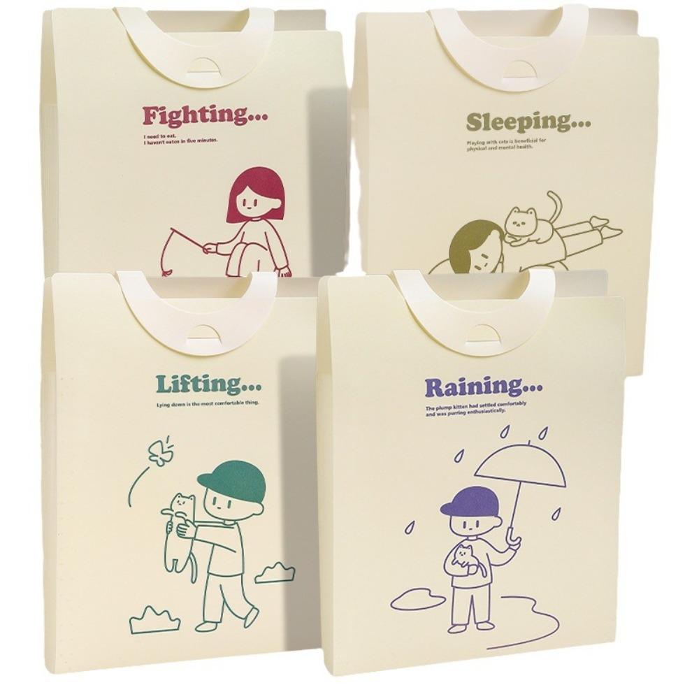 PP Document Storage Pouch Large Capacity Data Storage Bag Vertical Folder  School Office Supplies