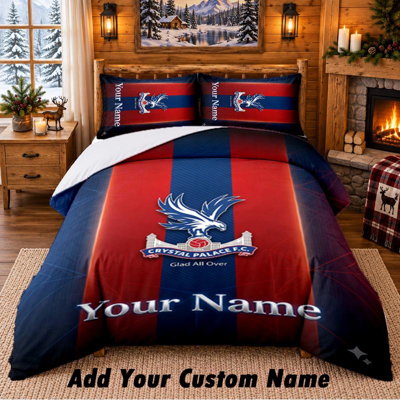 Crystal Palace Pattern Bedding 3Pcs Set Custom Name, Bed Sheet And Pillowcases For Home Bedroom