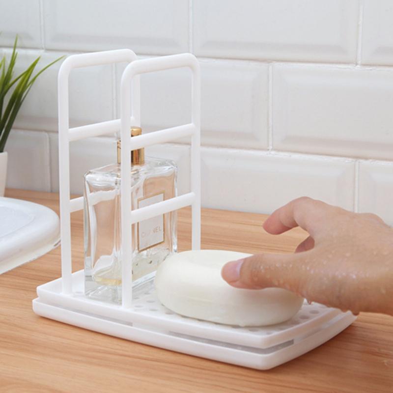 Kitchen Desktop Rag Rack Multi-function Dish Cloth Drain Free Punching Sponge Soap Shelf Storage Holders Racks Dish Drainer