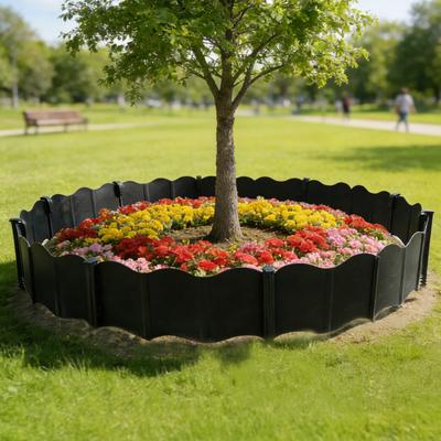 Trädgårdskant Kant Ingen-grävdesign Landskapsformning Kant Sammanlåsande Plastkantpaneler med Pinnar för Gräsmatta