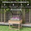 Mini Greenhouse On Legs Dim. 60L X 57W X 103H Cm Double Opening Roof Polycarbonate Panels, Steel, Treated Fir Wood
