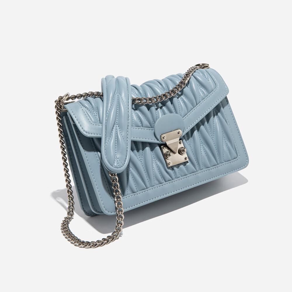 Chain fold bag 2023 new one-shoulder oblique span bag light luxury texture 22cm wide 6cm high 15cm