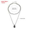 Vintage Women's Double-layer Collarbone Chain Necklace Bracelet, Black Acrylic Crystal Gemstone Necklace, Elegant Party Jewelry
