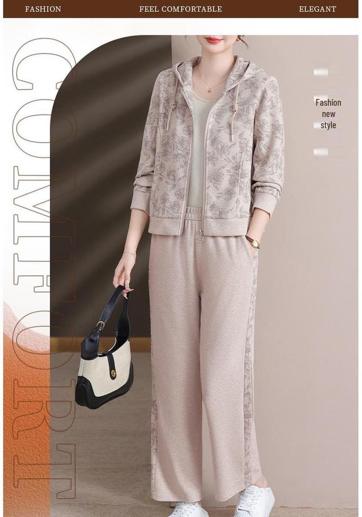 Mom's 2026 Chic Spring Sportswear Set: Stylish Jacket & Youthful Fashion Top for Middle-aged & Elderly Women