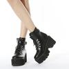 Fashion Platform Chunky Heels Autumn Fashion Cool Gothic Cosplay Boots Women Street Black Ankle Boots Shoes Buckle Strap Size 43