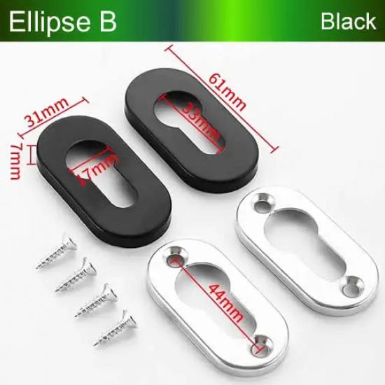 Round Oval Lock Cylinder Cover 304 Stainless Steel Keyhole Cover Black Gold Silver Anti-theft Door Accessories for 32mm Cylinder