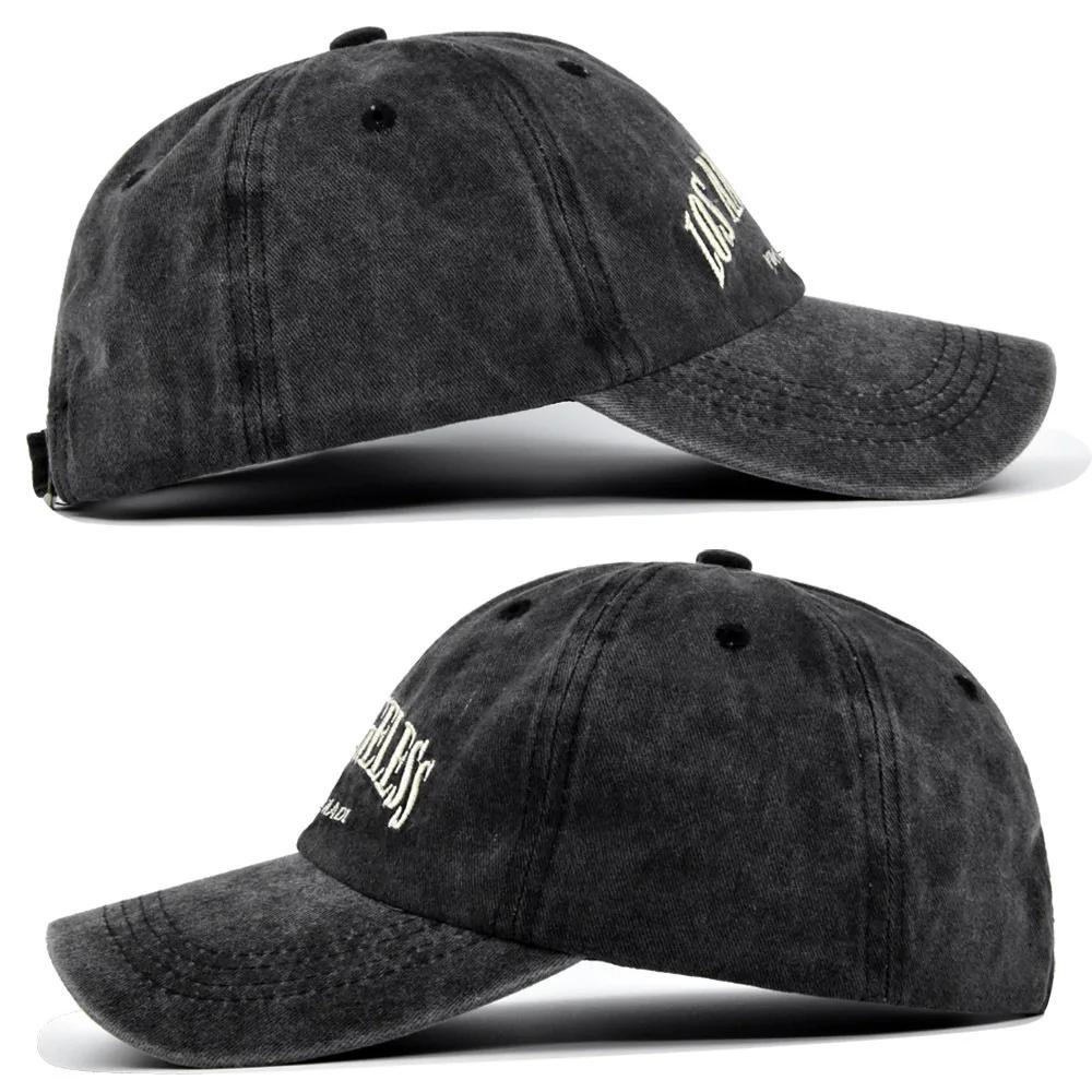 Bavlněná Retro Vintage Baseballová Čepice Pánská Dámská Džínová Vyšívaná Písmena Klobouk Bavlněná Měkká Vrchní Čepice Ležérní Retro Unisex Klobouky