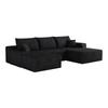 270cm Boneless Modular Corner Sofa, with L-Shaped Chaise Longue, with Deep Seat, No Assembly Required, Sofa for Living Room, Bedroom, Apartment, Black