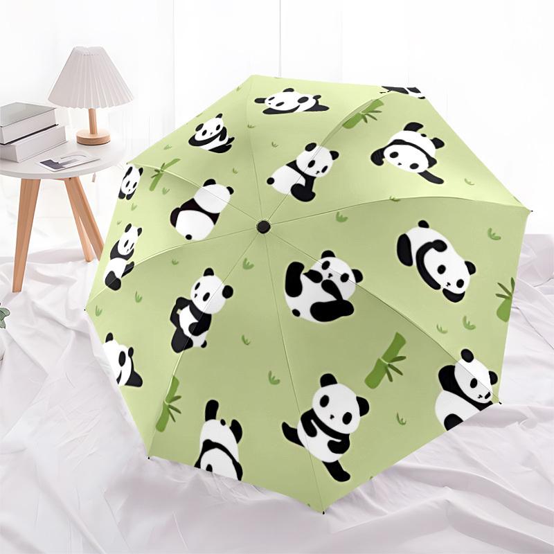 1ks Panda Automatický deštník s otevíráním/zavíráním, Větruodolný, Skládací kompaktní deštník s lehkým designem pro ženy/muže110