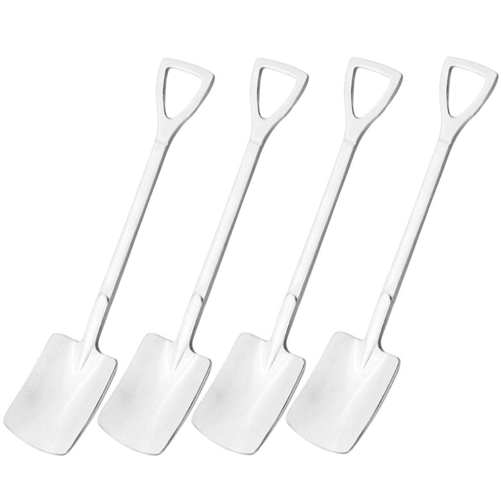 Rainbow Stainless Steel Shovel Spoon Set Ice Cream Stirring Spoon Tool Creative Teaspoon Dessert Coffee Spoon Party Cutlery Set