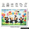 2D Congrats Graduation Backdrop Kids Cap Diploma Background Cloth