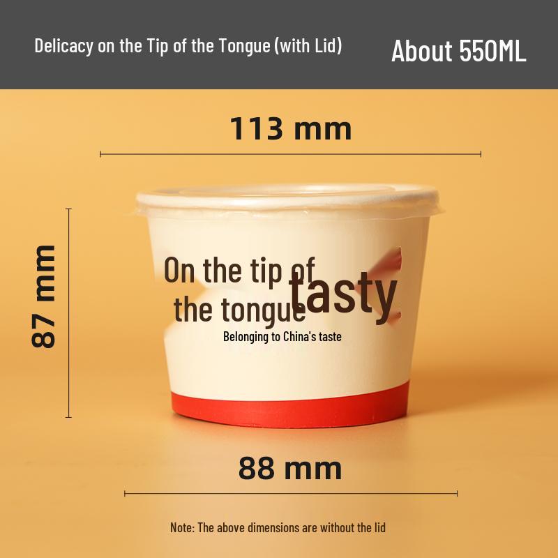 Zesílená jednorázová papírová miska s víčkem na svačiny s sebou