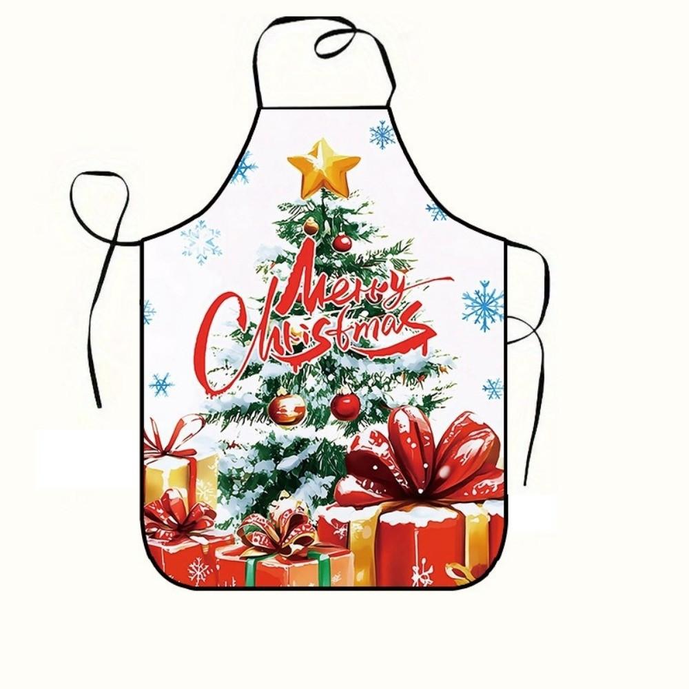 Snowman Christmas Santa Claus Apron Xmas Tree Reindeer Waist Apron Waterproof Stain-Resistant Cooking Apron Restaurant