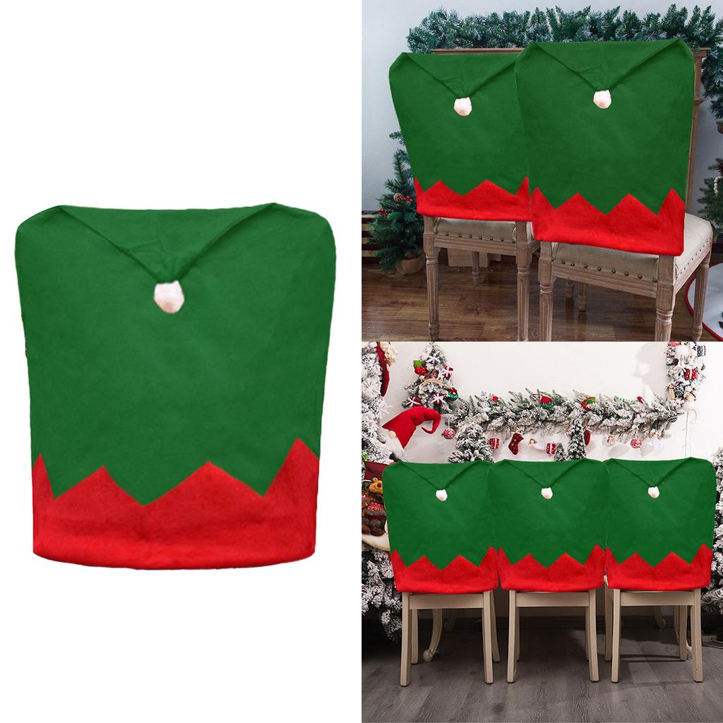 Green Santa Hat Christmas Chair Back Cover Christmas Decoration for Home 2023 New Year Decor Table Ornaments 70cmx50cm