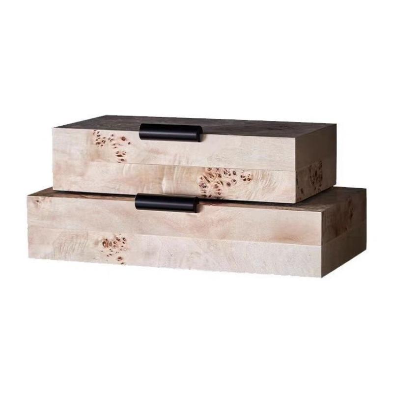 Leopard Print Storage Box Jewelry Box Rectangular Covered Sealed Desktop Storage Container Wooden Creative Ornaments