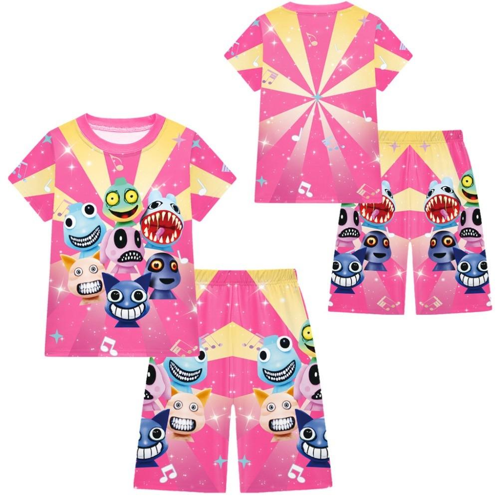 19849 Kids Boys Girls Animal Hospital Top Shorts Pajamas Sleepwear Sets