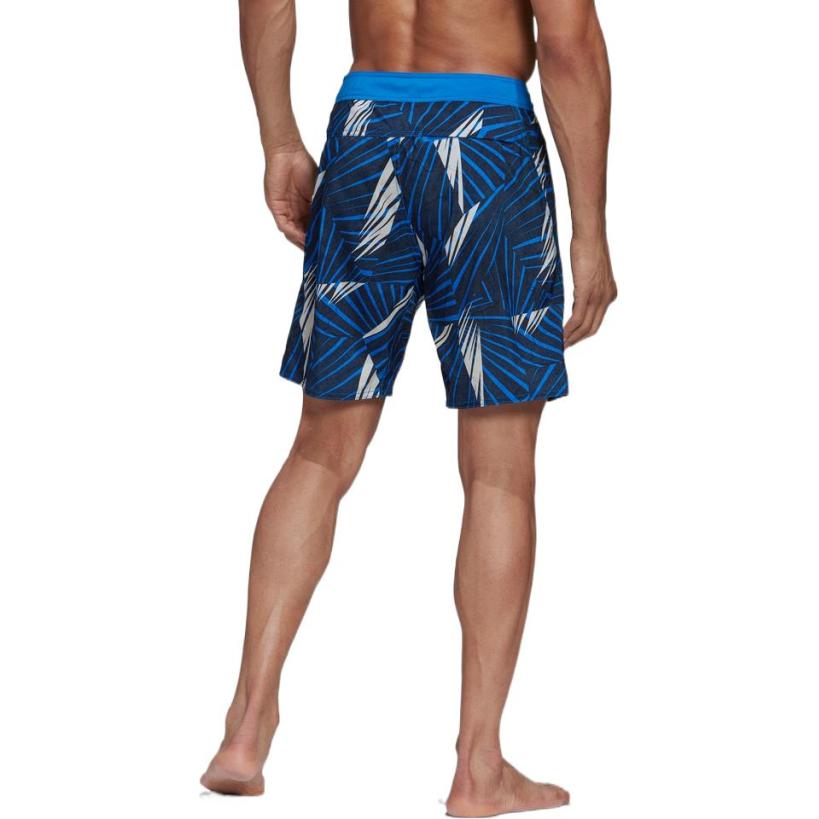 Adidas Letter Print Elastic Waist Flat Angle Swim Shorts Men Swim Shorts Blue FJ3908