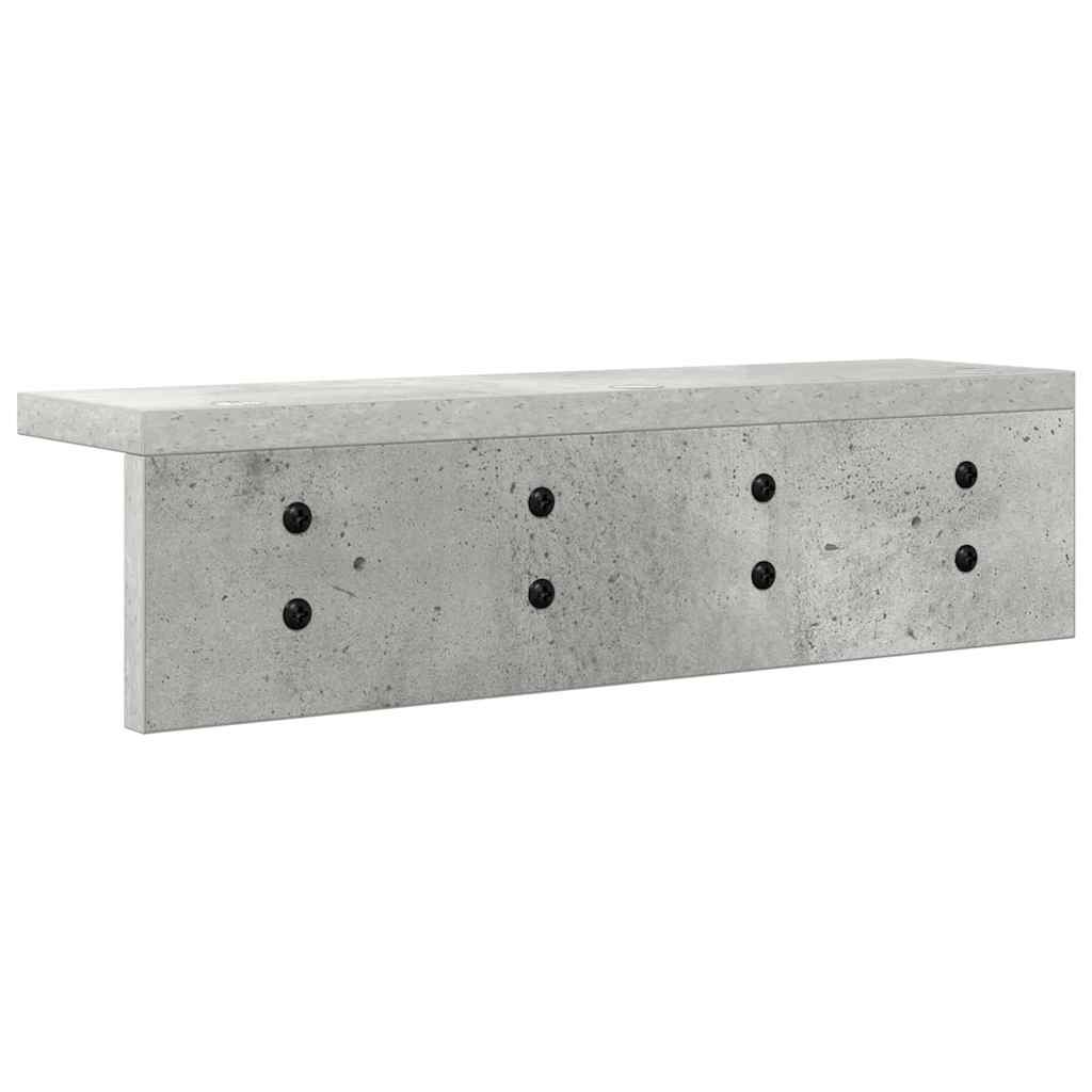 Wall Mounted Nightstand Concrete Grey 40 x 10.5 x 10.5 cm